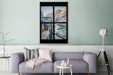 Leinwandbilder - 90x140 cm - Blick auf Berge in Italien (Gr. 90x140 cm)