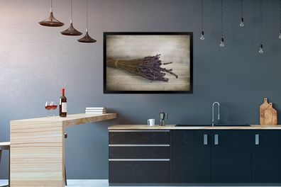 Poster - 90x60 cm - Blumenstrauß getrockneter Lavendel (Gr. 90x60 cm)