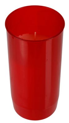 Jumbo Öl-Grablicht rot mit Deckel H 14,5cm Grabkerze Grabschmuck Tagebrenner