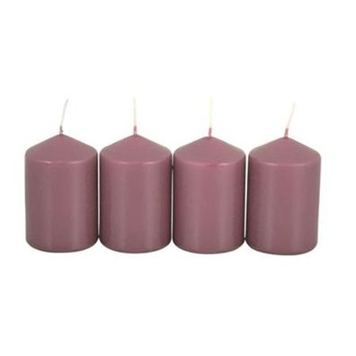 Adventskranzkerzen altrosa 4er-Set Weihnachtskerze Stumpen Wachskerze 50x80mm