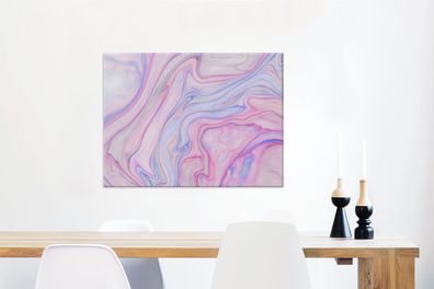 Leinwandbilder - 80x60 cm - Marmor - Farben - Pastell (Gr. 80x60 cm)