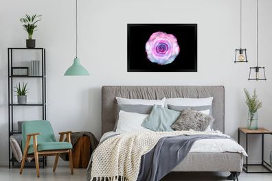 Poster - 120x80 cm - Rose - Abstrakt - Farben (Gr. 120x80 cm)