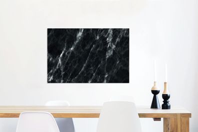 Leinwandbilder - 60x40 cm - Marmor - Schwarz - Luxus (Gr. 60x40 cm)