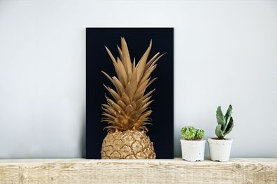 Glasbilder - 20x30 cm - Ananas - Obst - Gold (Gr. 20x30 cm)