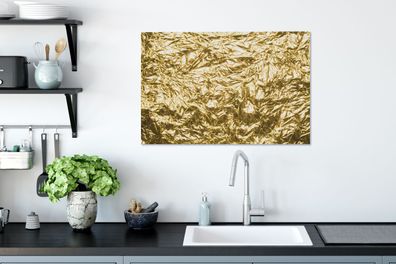 Leinwandbilder - 60x40 cm - Goldfolie mit faltiger Textur (Gr. 60x40 cm)