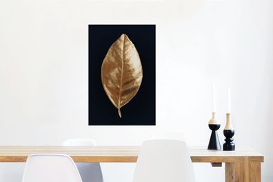 Glasbilder - 40x60 cm - Gold - Blatt - Luxus (Gr. 40x60 cm)