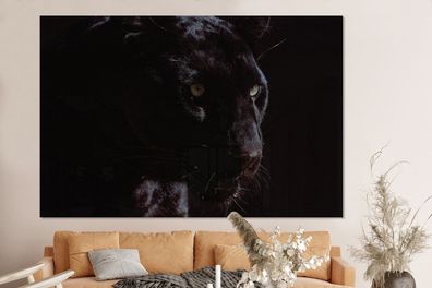 Glasbilder - 150x100 cm - Panther - Tier - Schwarz (Gr. 150x100 cm)
