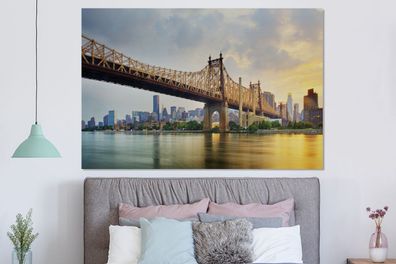 Glasbilder - 150x100 cm - New York - Queens - Manhattan (Gr. 150x100 cm)