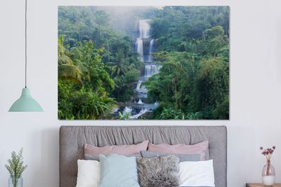Glasbilder - 150x100 cm - Wasserfälle in Indonesien (Gr. 150x100 cm)