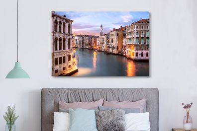 Leinwandbilder - 150x100 cm - Venedig - Sonnenuntergang - Italien (Gr. 150x100 cm)