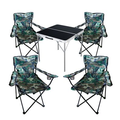 5-tlg. Camouflage Campingmöbel Set Tisch schwarz Tragegriff Campingstuhl mit Tasche