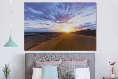 Glasbilder - 150x100 cm - Wüste bei Sonnenaufgang (Gr. 150x100 cm)