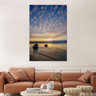 Glasbilder - 100x150 cm - Strand - Sonne - Wolken (Gr. 100x150 cm)