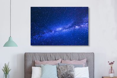 Leinwandbilder - 150x100 cm - Sternenhimmel - Universum - Blau (Gr. 150x100 cm)