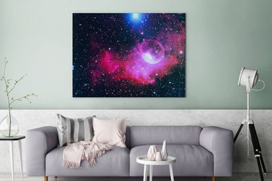 Leinwandbilder - 120x90 cm - Universum - Planeten - Rosa (Gr. 120x90 cm)