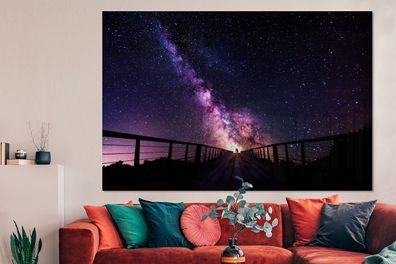 Glasbilder - 150x100 cm - Universum - Galaxie - Lila (Gr. 150x100 cm)