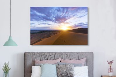 Leinwandbilder - 150x100 cm - Wüste bei Sonnenaufgang (Gr. 150x100 cm)