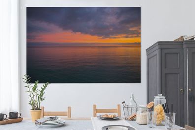 Leinwandbilder - 150x100 cm - Sonnenaufgang über dem Mittelmeer (Gr. 150x100 cm)