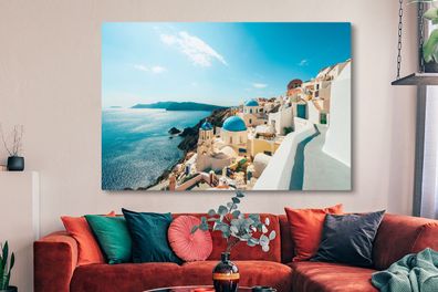 Leinwandbilder - 150x100 cm - Nachmittag in Santorini Griechenland (Gr. 150x100 cm)