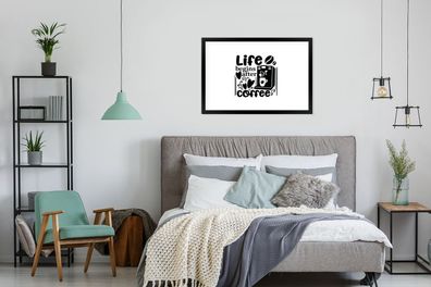 Poster - 90x60 cm - Sprichwörter - Das Leben beginnt nach dem Kaffee - Zitate
