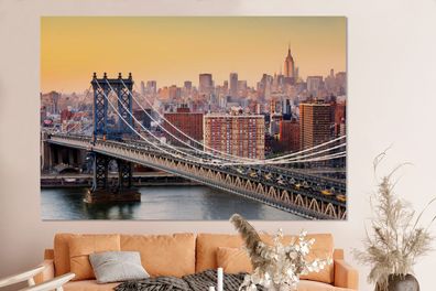 Glasbilder - 150x100 cm - Manhattan-Brücke in New York (Gr. 150x100 cm)
