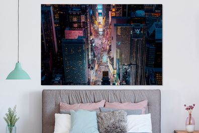 Glasbilder - 150x100 cm - Blick von oben auf den Times Square in New York