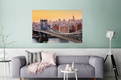 Glasbilder - 120x80 cm - Manhattan-Brücke in New York (Gr. 120x80 cm)