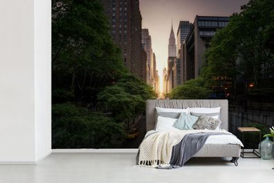 Fototapete - 360x240 cm - Straße von New York am Morgen (Gr. 360x240 cm)