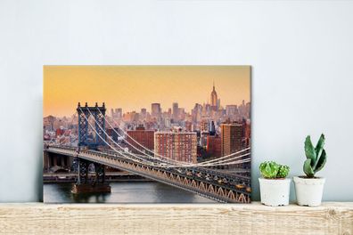 Leinwandbilder - 30x20 cm - Manhattan-Brücke in New York (Gr. 30x20 cm)