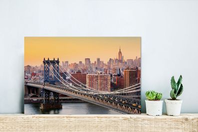 Glasbilder - 30x20 cm - Manhattan-Brücke in New York (Gr. 30x20 cm)