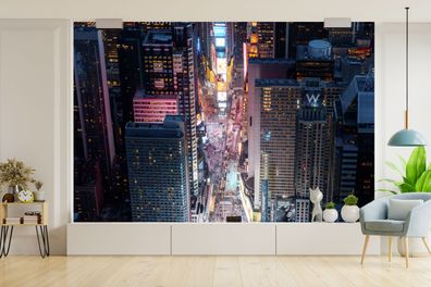 Fototapete - 450x300 cm - Blick von oben auf den Times Square in New York