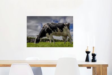 Glasbilder - 90x60 cm - Kuh - Gras - Schwanz - Tiere (Gr. 90x60 cm)