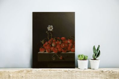 Glasbilder - 30x40 cm - Stillleben mit Walderdbeeren - Gemälde von Adriaen Coorte