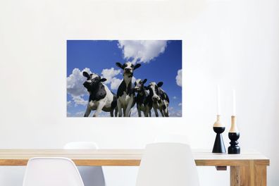Glasbilder - 60x40 cm - Kuh - Luft - Tiere (Gr. 60x40 cm)