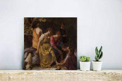 Glasbilder - 20x20 cm - Diana und ihre Gesellschaft - Johannes Vermeer (Gr. 20x20 cm)