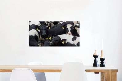 Glasbilder - 80x40 cm - Kuh - Herde - Bauernhof - Tiere (Gr. 80x40 cm)