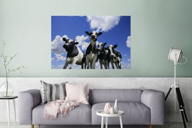 Glasbilder - 120x80 cm - Kuh - Luft - Tiere (Gr. 120x80 cm)