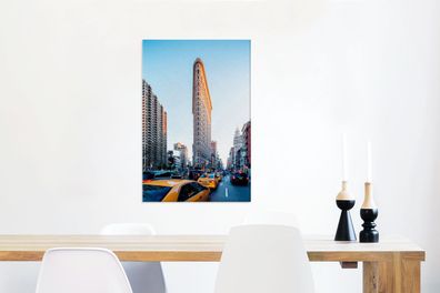 Leinwandbilder - 40x60 cm - Starker Verkehr rund um das Flatiron Building