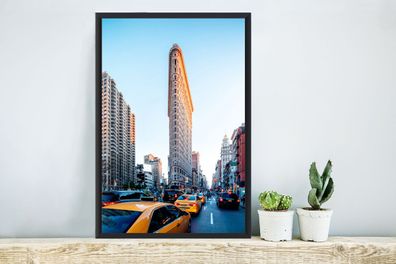 Poster - 40x60 cm - Starker Verkehr rund um das Flatiron Building (Gr. 40x60 cm)