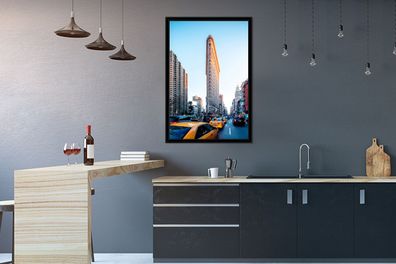 Poster - 60x90 cm - Starker Verkehr rund um das Flatiron Building (Gr. 60x90 cm)