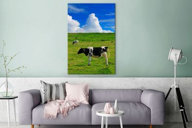 Leinwandbilder - 90x140 cm - Kühe - Nutztiere - Gras (Gr. 90x140 cm)
