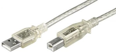 USB 2.0 Hi-Speed Kabel Transparent 1 m
