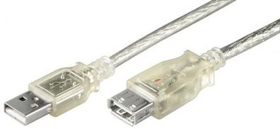 USB 2.0 Hi-Speed Verlängerungskabel Transparent 5 m