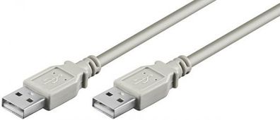 USB 2.0 Hi-Speed Kabel, Grau, 3 m - geeignet für Geräte mit USB Anschluss