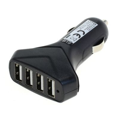 KFZ-Ladeadapter USB - 4-Port USB - 6,0A mit Auto-ID - schwarz