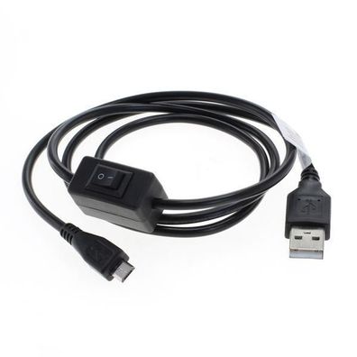 Ladekabel Micro-USB 2,5A mit integriertem Schalter 1,0m - schwarz