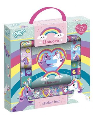 Aufkleberbox Unicorn 21,5 Cm Mädchen 500 Stück