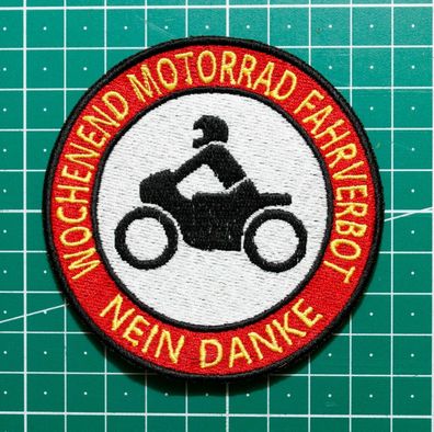 Patch, Aufnäher, Motorrad, Bike, Motorradfahrverbot