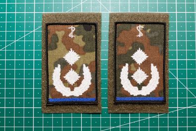 1 Paar BW Rangabzeichen Klett mit Litze, Reservisten, Soldat, Oberfeldzahnarzt