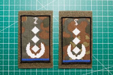 1 Paar BW Rangabzeichen Klett mit Litze, Reservisten, Soldat, Oberstzahnarzt